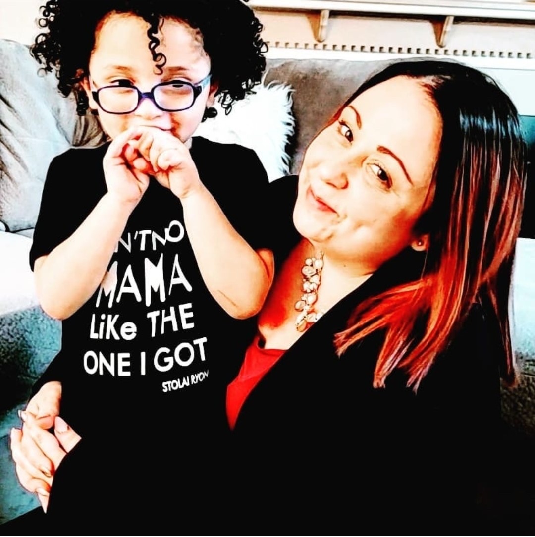 Preschool teacher Jessica Bennett with her son, who has autism