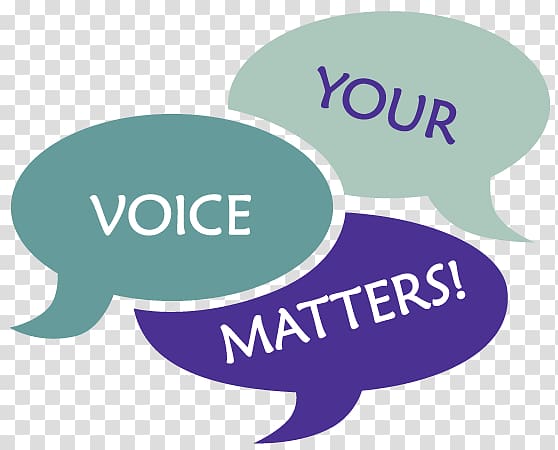 Speech bubble illustration that says Your Voice Matters!